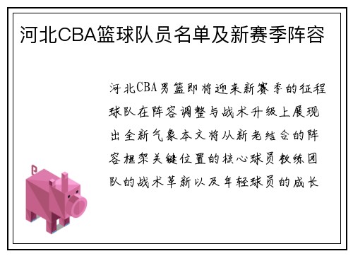 河北CBA篮球队员名单及新赛季阵容